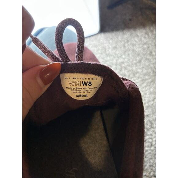 Allbirds Wool Runner Lace Up Athletic Running Shoe Womens Size 8 Burgundy Red - Picture 8 of 8